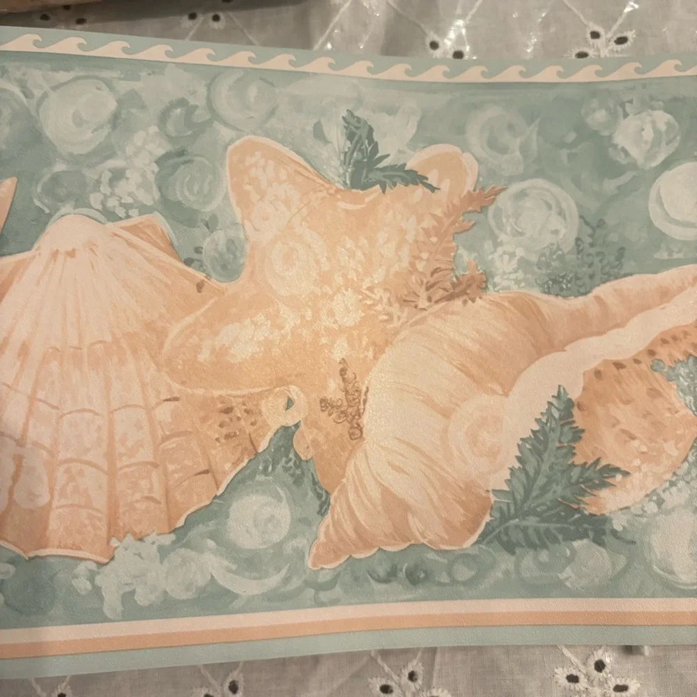 Bundle of 4 Seashell Kitchen and Bath Wallpaper Border